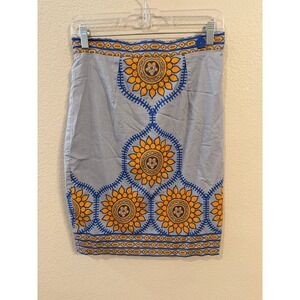 Plenty by Tracy Reese Women's Size 6 Gray Embroidered Sunburst Pencil Skirt